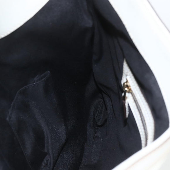 GUCCI Interlocking Web Sherry Line Bag Coated Canvas White 162740 Auth 159778
