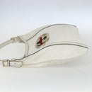 GUCCI Interlocking Web Sherry Line Bag Coated Canvas White 162740 Auth 159778-4