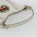 GUCCI Interlocking Web Sherry Line Bag Coated Canvas White 162740 Auth 159778-7