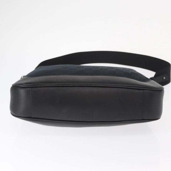 GUCCI Bamboo GG Canvas Hand Bag 2way Black Silver 001 4095 Auth 159780