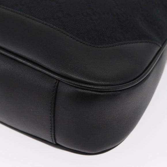 GUCCI Bamboo GG Canvas Hand Bag 2way Black Silver 001 4095 Auth 159780