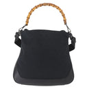 GUCCI Bamboo GG Canvas Hand Bag 2way Black Silver 001 4095 Auth 159780-13