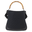 GUCCI Bamboo GG Canvas Hand Bag 2way Black Silver 001 4095 Auth 159780-2