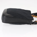 GUCCI Bamboo GG Canvas Hand Bag 2way Black Silver 001 4095 Auth 159780-3