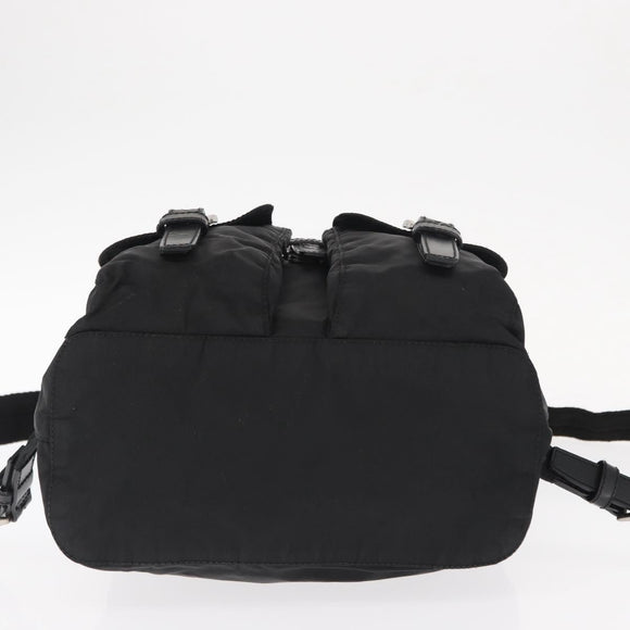 PRADA Backpack Nylon Black Silver Auth 159782