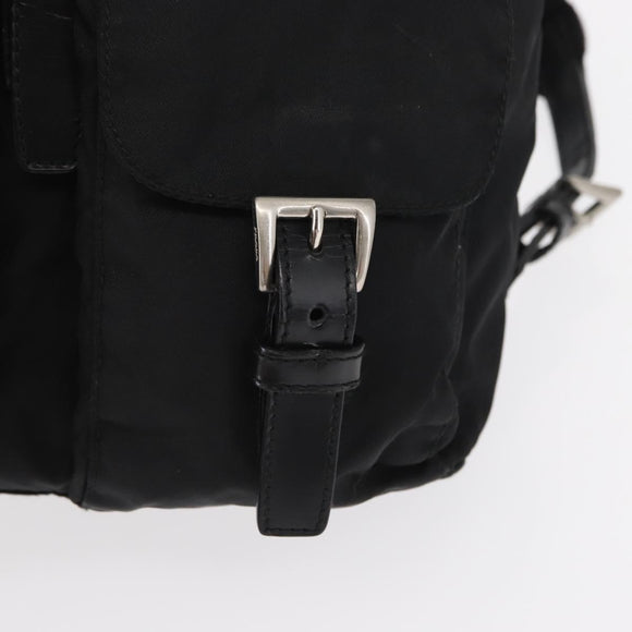 PRADA Backpack Nylon Black Silver Auth 159782