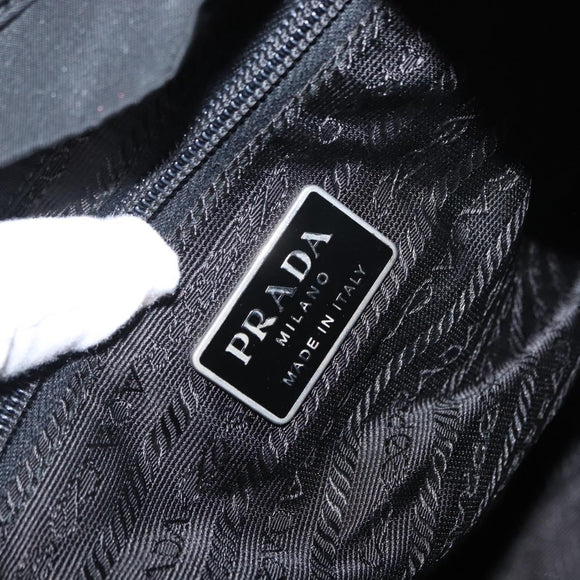 PRADA Backpack Nylon Black Silver Auth 159782