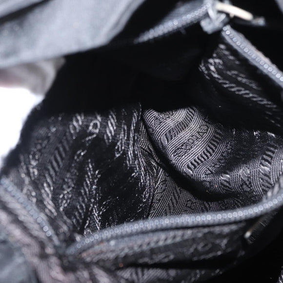 PRADA Backpack Nylon Black Silver Auth 159782