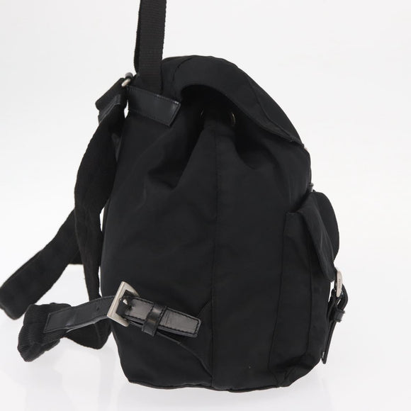 PRADA Backpack Nylon Black Silver Auth 159782