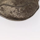 PRADA Shoulder Bag Leather Bronze Silver Auth 159784-9