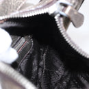 PRADA Shoulder Bag Leather Bronze Silver Auth 159784-21