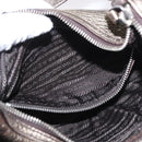 PRADA Shoulder Bag Leather Bronze Silver Auth 159784-24