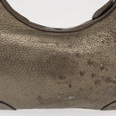 PRADA Shoulder Bag Leather Bronze Silver Auth 159784-3