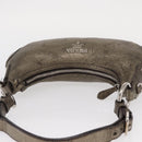 PRADA Shoulder Bag Leather Bronze Silver Auth 159784-7
