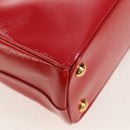 PRADA Galleria Hand Bag Safiano leather 2way Red Gold Auth 159785V-19