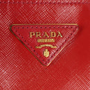 PRADA Galleria Hand Bag Safiano leather 2way Red Gold Auth 159785V-22