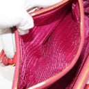 PRADA Galleria Hand Bag Safiano leather 2way Red Gold Auth 159785V-24