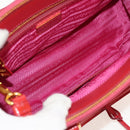 PRADA Galleria Hand Bag Safiano leather 2way Red Gold Auth 159785V-9