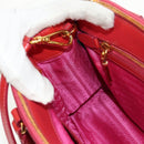 PRADA Galleria Hand Bag Safiano leather 2way Red Gold Auth 159785V-27