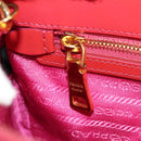 PRADA Galleria Hand Bag Safiano leather 2way Red Gold Auth 159785V-28