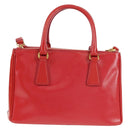 PRADA Galleria Hand Bag Safiano leather 2way Red Gold Auth 159785V-2
