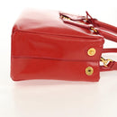PRADA Galleria Hand Bag Safiano leather 2way Red Gold Auth 159785V-4