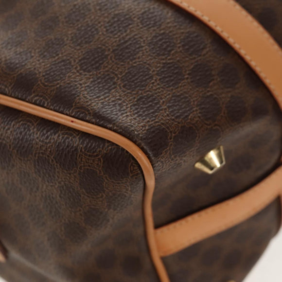 CELINE Macadam Canvas Hand Bag PVC Leather Brown Gold Auth 159786V