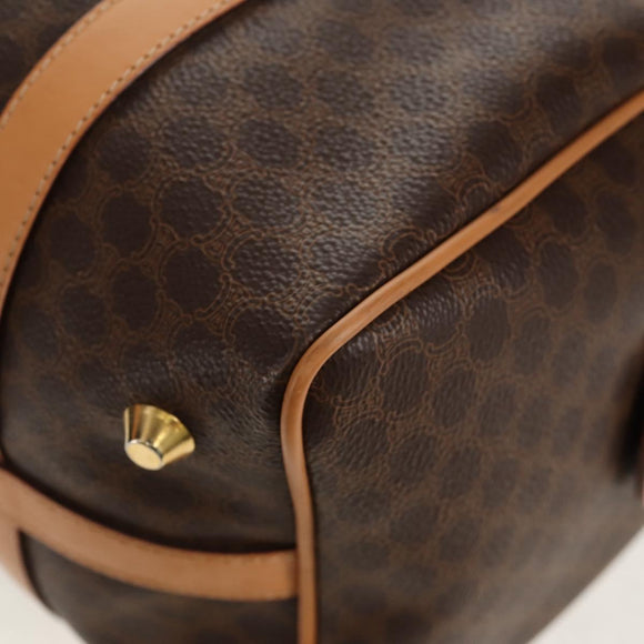 CELINE Macadam Canvas Hand Bag PVC Leather Brown Gold Auth 159786V