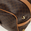 CELINE Macadam Canvas Hand Bag PVC Leather Brown Gold Auth 159786V-15