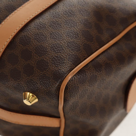 CELINE Macadam Canvas Hand Bag PVC Leather Brown Gold Auth 159786V