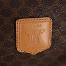 CELINE Macadam Canvas Hand Bag PVC Leather Brown Gold Auth 159786V-17