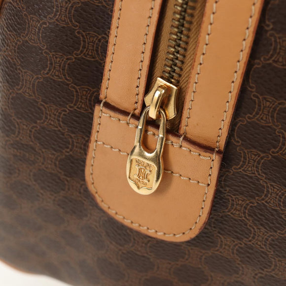 CELINE Macadam Canvas Hand Bag PVC Leather Brown Gold Auth 159786V