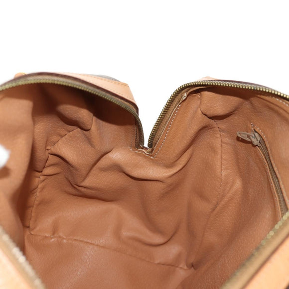 CELINE Macadam Canvas Hand Bag PVC Leather Brown Gold Auth 159786V