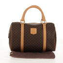 CELINE Macadam Canvas Hand Bag PVC Leather Brown Gold Auth 159786V-12