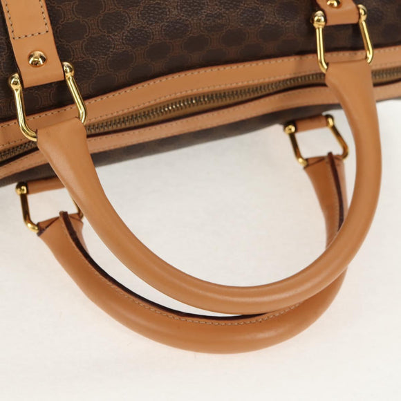 CELINE Macadam Canvas Hand Bag PVC Leather Brown Gold Auth 159786V