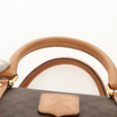 CELINE Macadam Canvas Hand Bag PVC Leather Brown Gold Auth 159786V-8