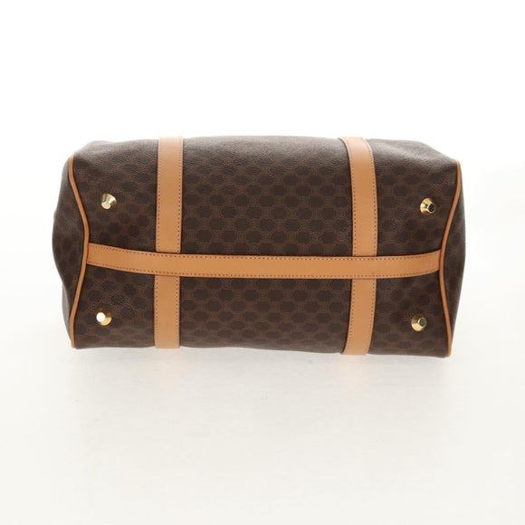 CELINE Macadam Canvas Hand Bag PVC Leather Brown Gold Auth 159786V