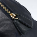 PRADA Hand Bag Leather Navy Gold Auth 159789-10