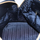 PRADA Hand Bag Leather Navy Gold Auth 159789-21