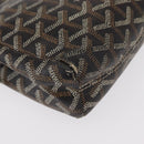 GOYARD Herringbone Miroir PM Clutch Bag PVC Leather Dark Brown Auth 159792-10