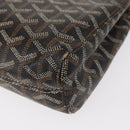 GOYARD Herringbone Miroir PM Clutch Bag PVC Leather Dark Brown Auth 159792-11