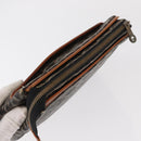 GOYARD Herringbone Miroir PM Clutch Bag PVC Leather Dark Brown Auth 159792-6