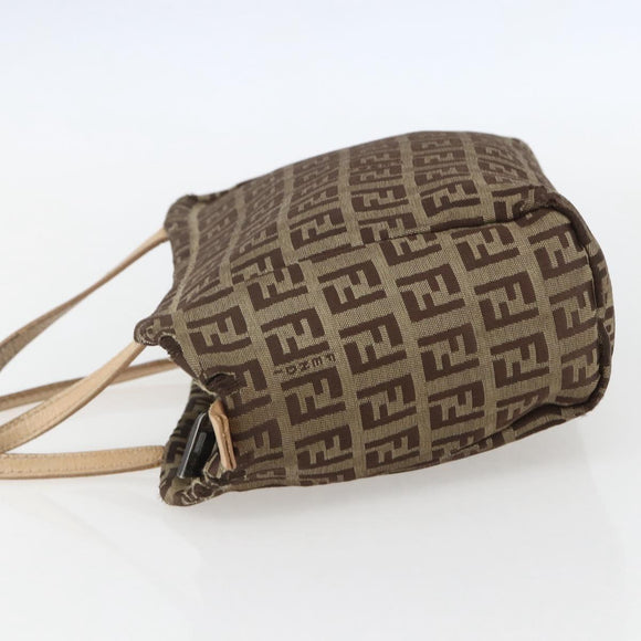 FENDI Zucchino Canvas Hand Bag Beige Auth 159795