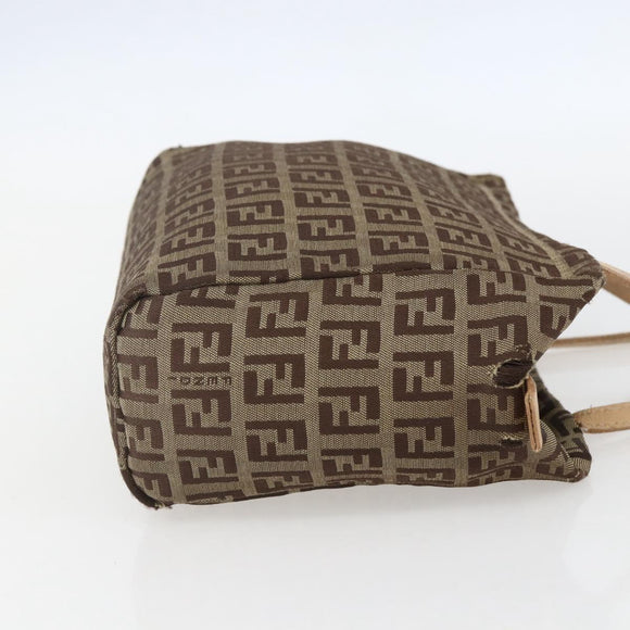 FENDI Zucchino Canvas Hand Bag Beige Auth 159795
