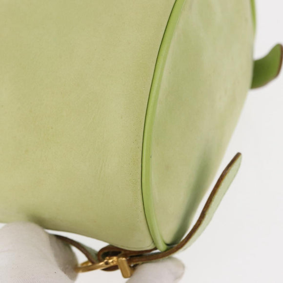 Salvatore Ferragamo Backpack Suede Gold Light green Auth 159800