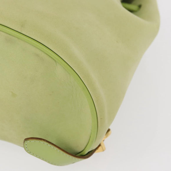 Salvatore Ferragamo Backpack Suede Gold Light green Auth 159800