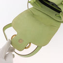 Salvatore Ferragamo Backpack Suede Gold Light green Auth 159800-19