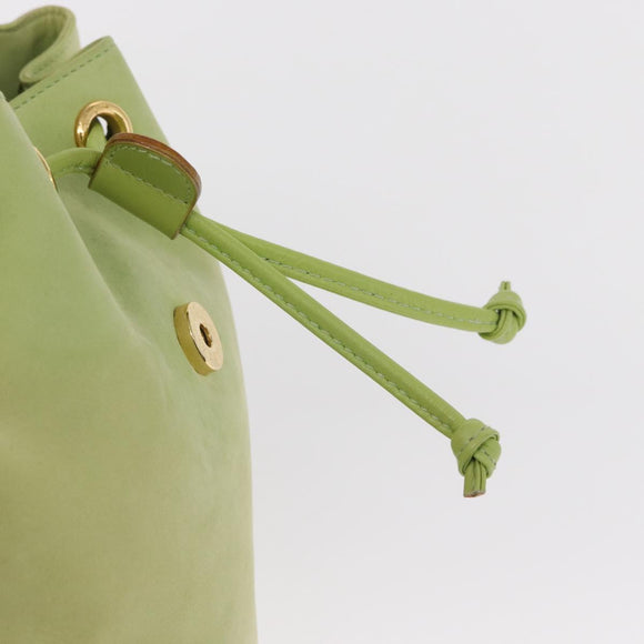 Salvatore Ferragamo Backpack Suede Gold Light green Auth 159800