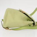 Salvatore Ferragamo Backpack Suede Gold Light green Auth 159800-3