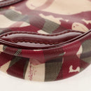 BURBERRY Nova Check Shoulder Bag PVC Leather Red Auth 159802V-15